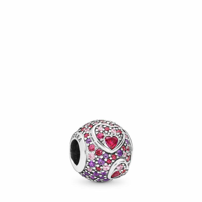 Pandora Asymmetric Hearts of Love Charm Silver Egypt UK2680157